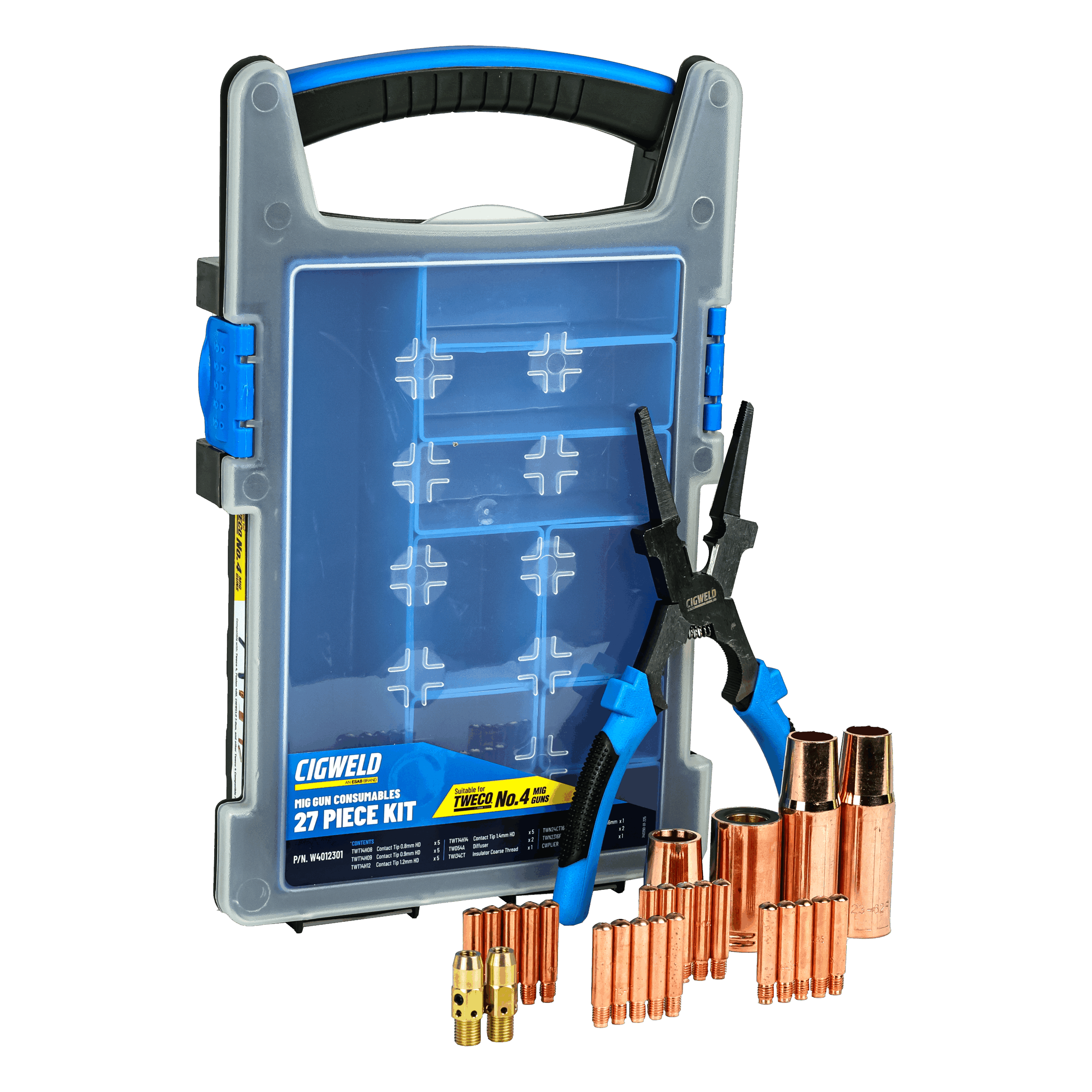 Cigweld MIG Front End Tweco #4 Consumables Kit - 27 Piece Kit W4012301