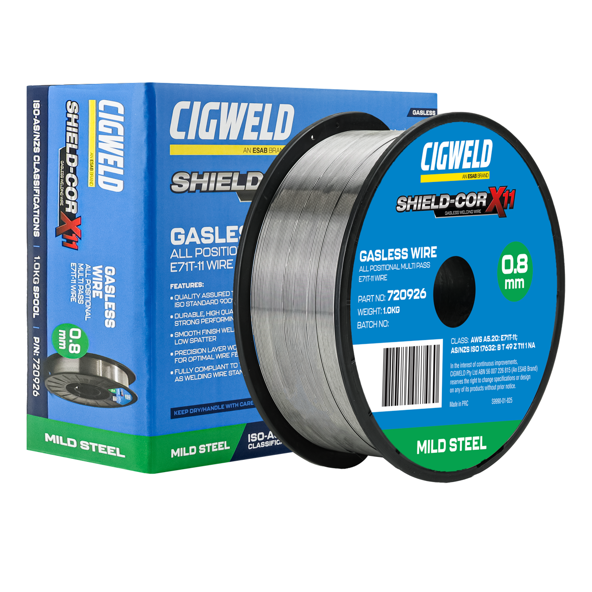 Cigweld Shield-Cor X11 Gasless Welding Wire - 0.8mm, 1kg 720926