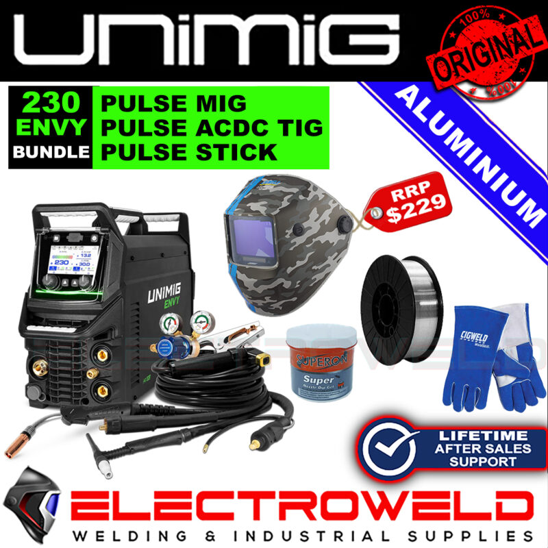 UNIMIG ENVY Multi 230 ACDC Pulse Mig Tig Welder - Bonus Bundle U11203