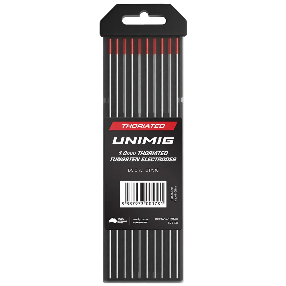 UNIMIG Thoriated Tig Tungsten Electrodes Red - 1.0MM