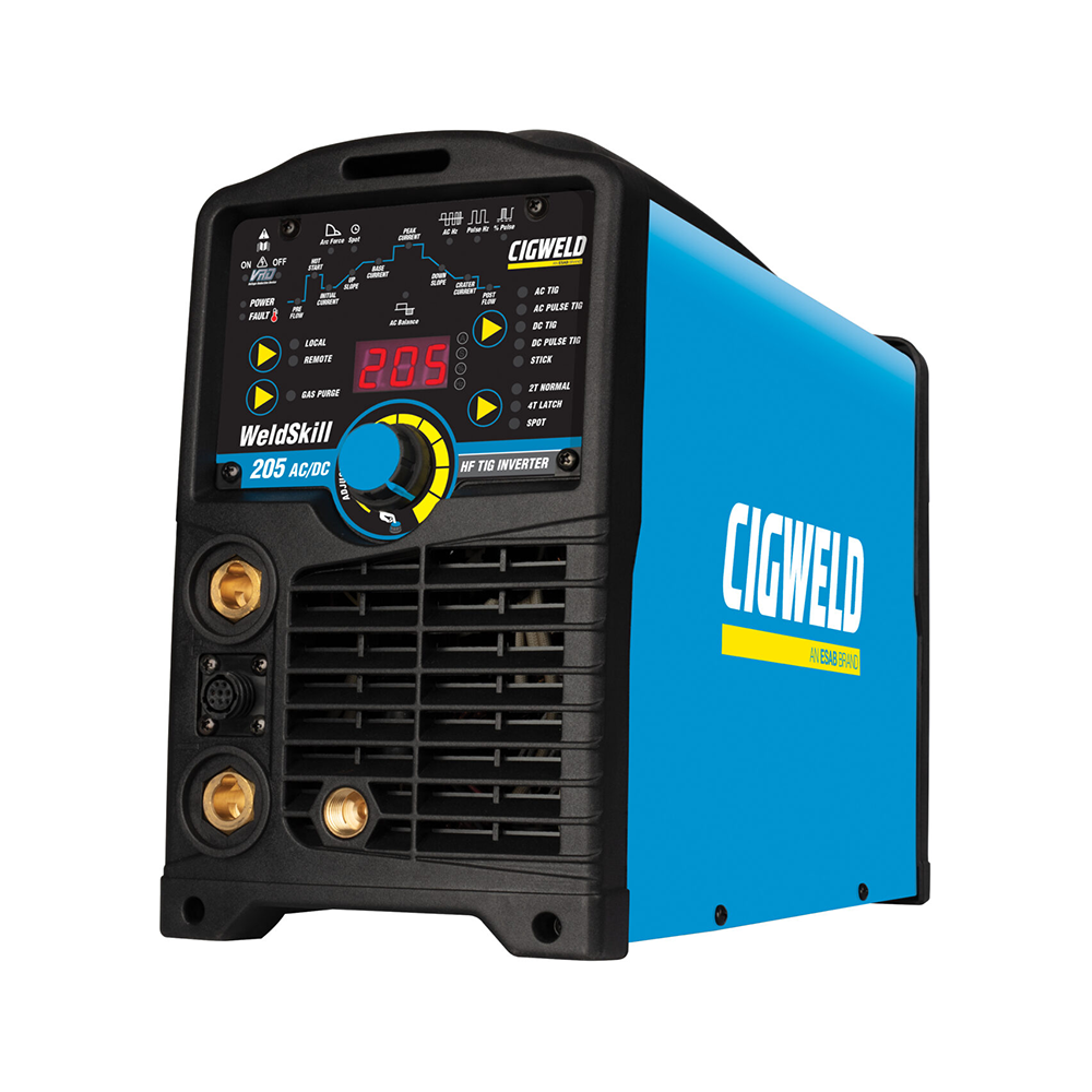 Cigweld WeldSkill 205 AC/DC TIG Welder suitable for all metals including Aluminium - 240V 15A W1008205