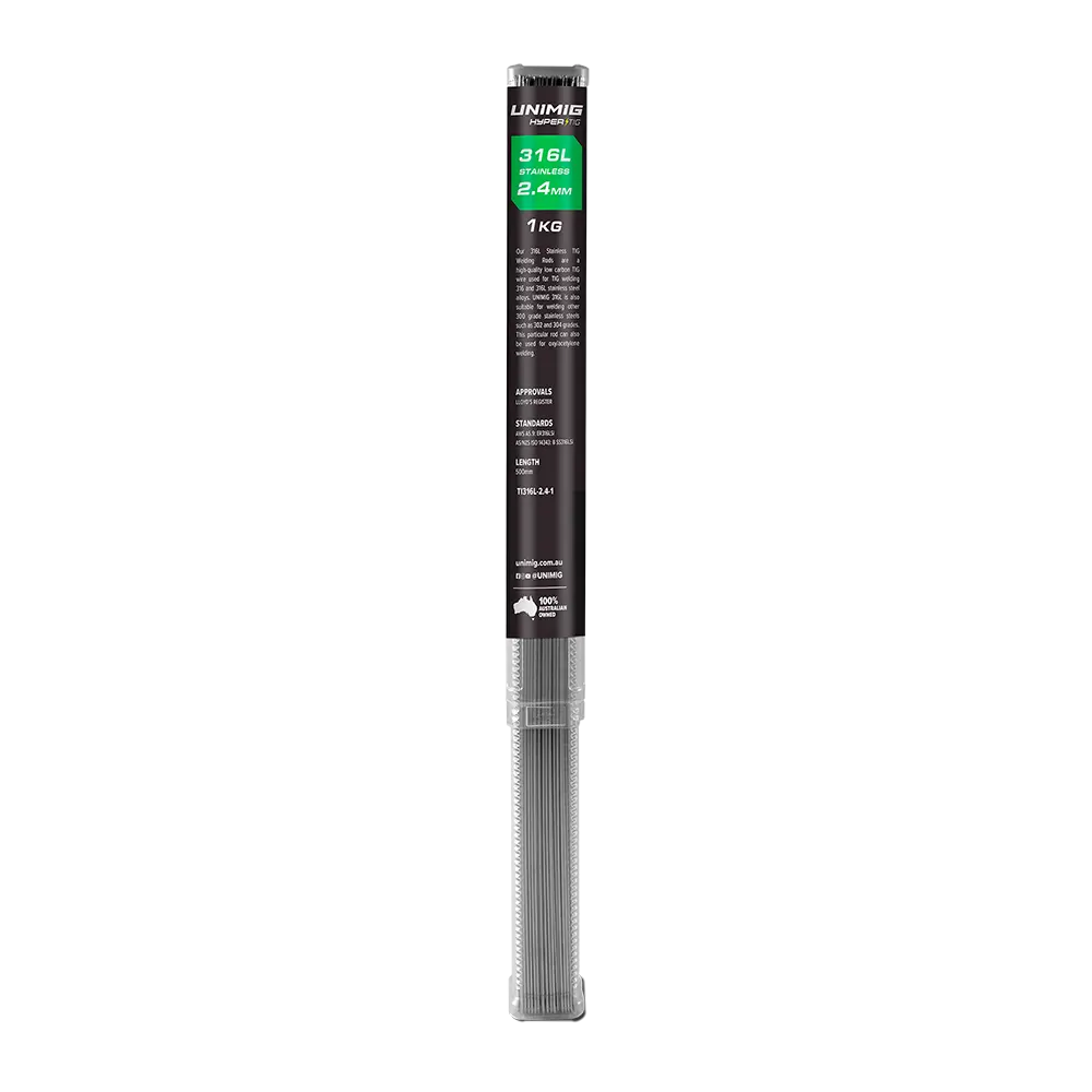 UNIMIG HyperTIG 316L TIG Filler Welding Rods - 1kg - 2.4MM