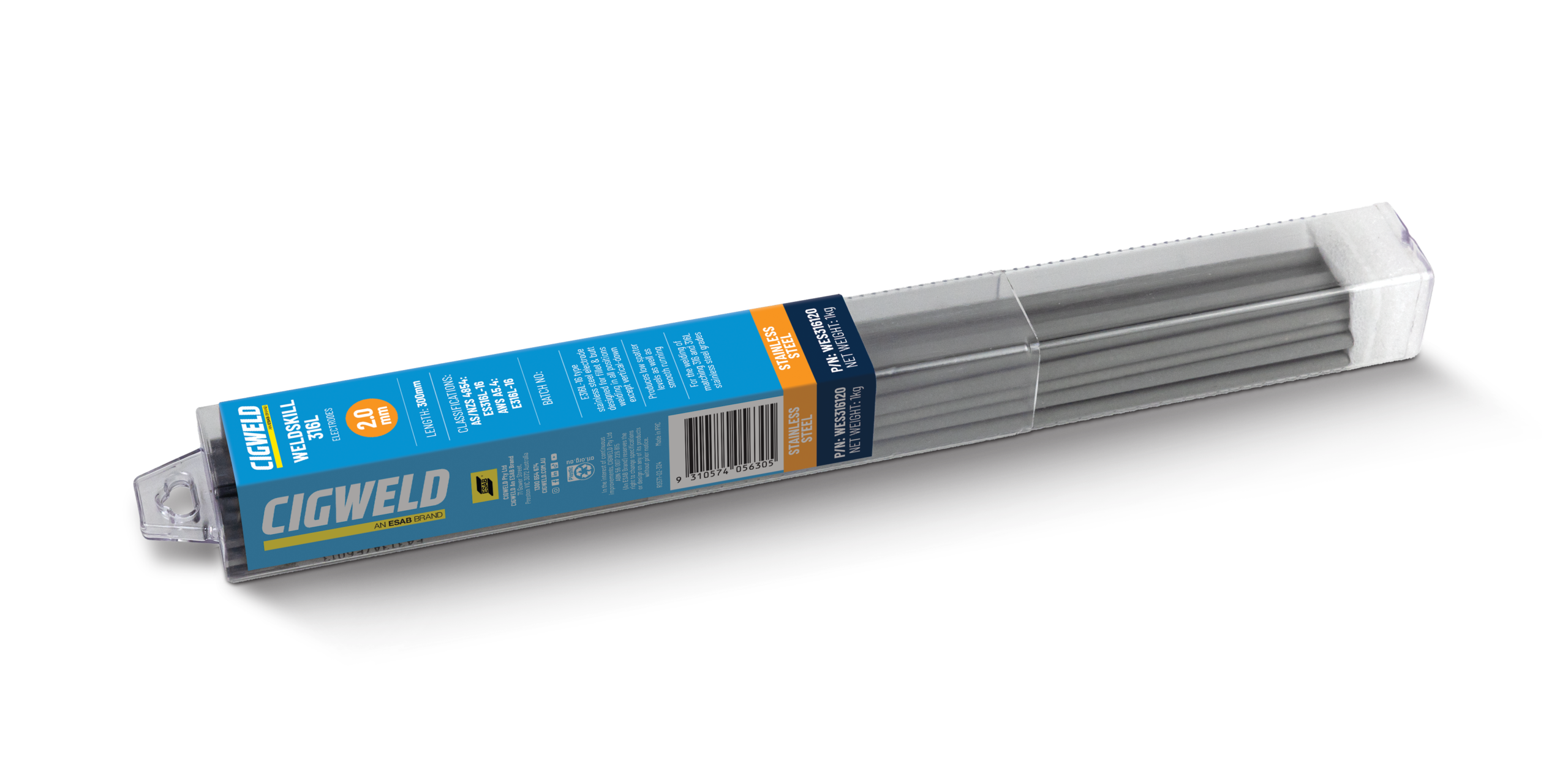 Cigweld WeldSkill 316L (E316L-16) - Electrodes - 3.2mm, 2.0kg WES316232N