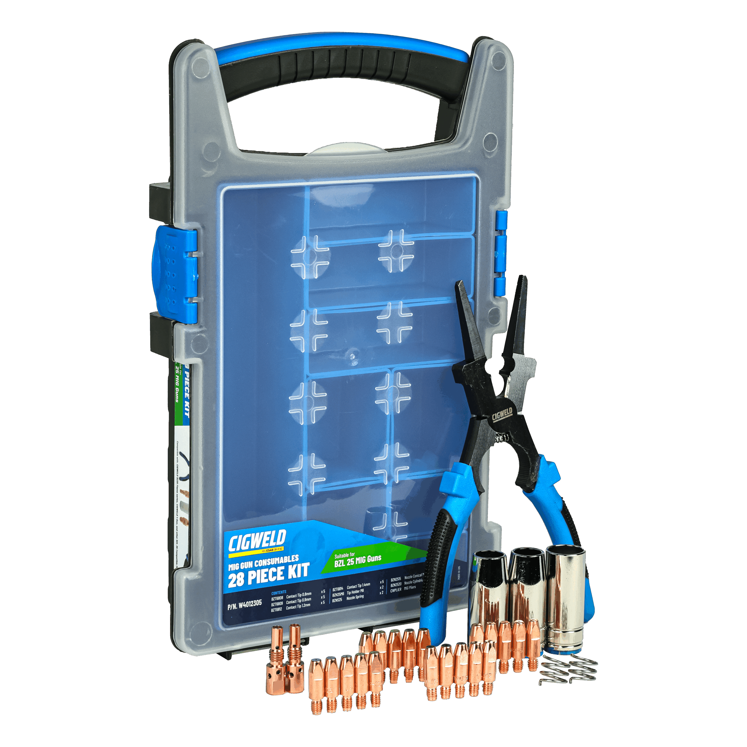 Cigweld MIG Front End BZL 25 Consumables Kit - 28 Piece Kit W4012305