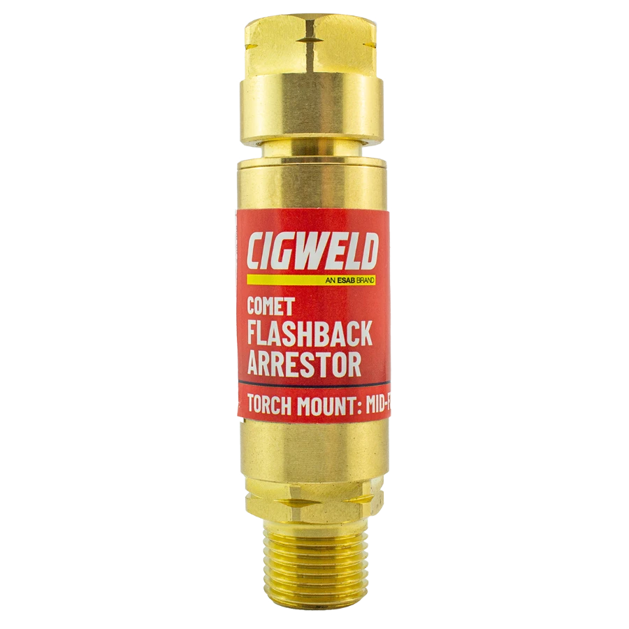 Cigweld Flashback Arrestor Torch Mount Fuel, Mid Flow, COMET 208520