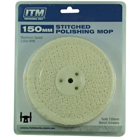 ITM POLISHING MOP STITCHED, 50 FOLD, 150 X 25MM