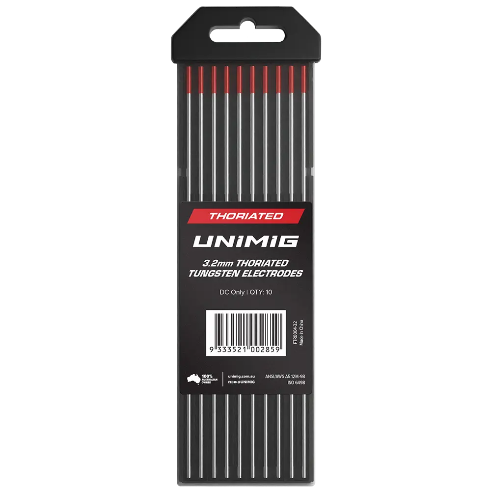 UNIMIG Thoriated Tig Tungsten Electrodes Red - 3.2MM