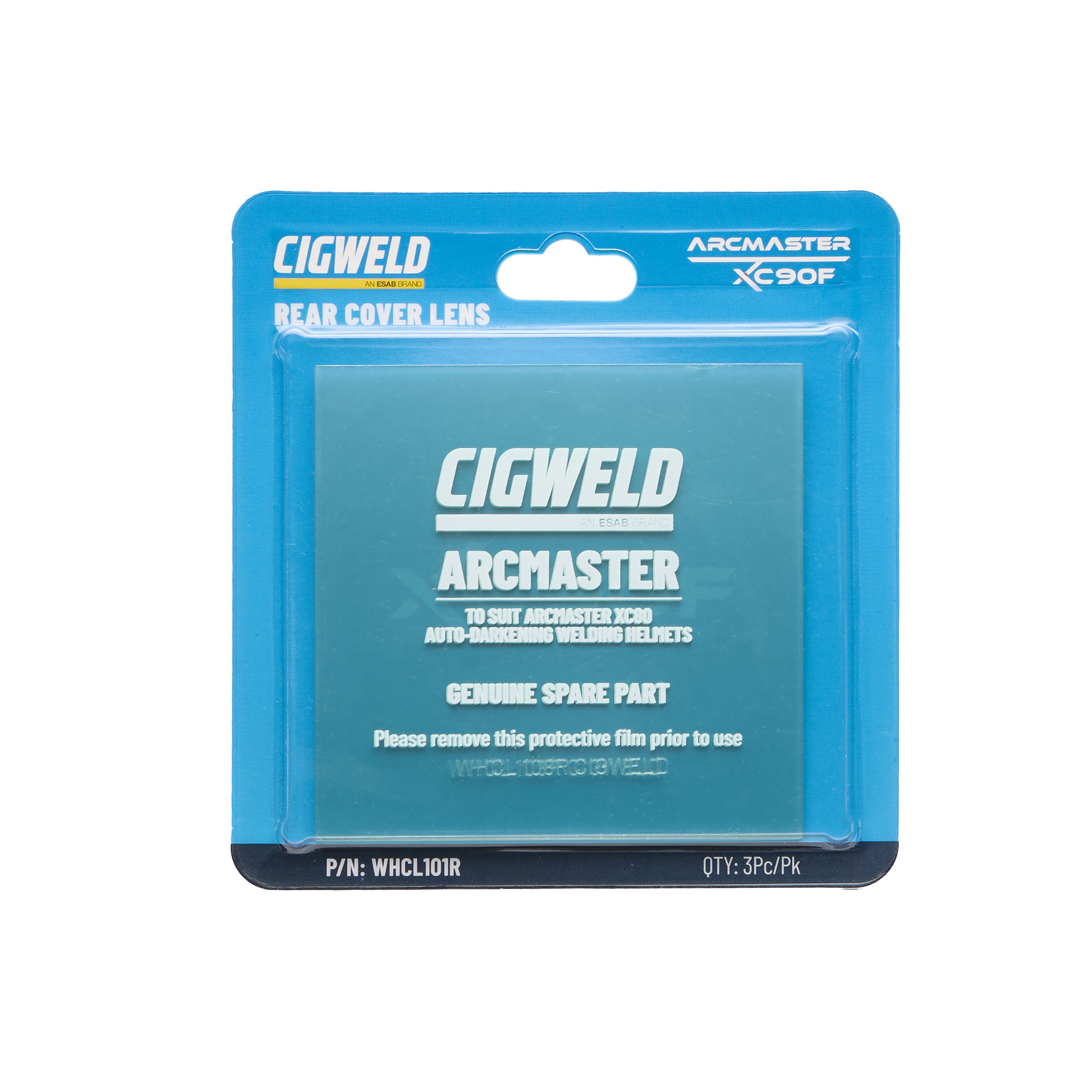 Cigweld Arcmaster XC90F Rear Cover Lens - Clear 5pc/pk WHCL101R