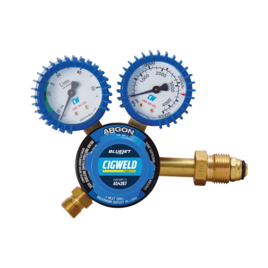 Cigweld BlueJet Argon Side Inlet Regulator 45LPM 201019