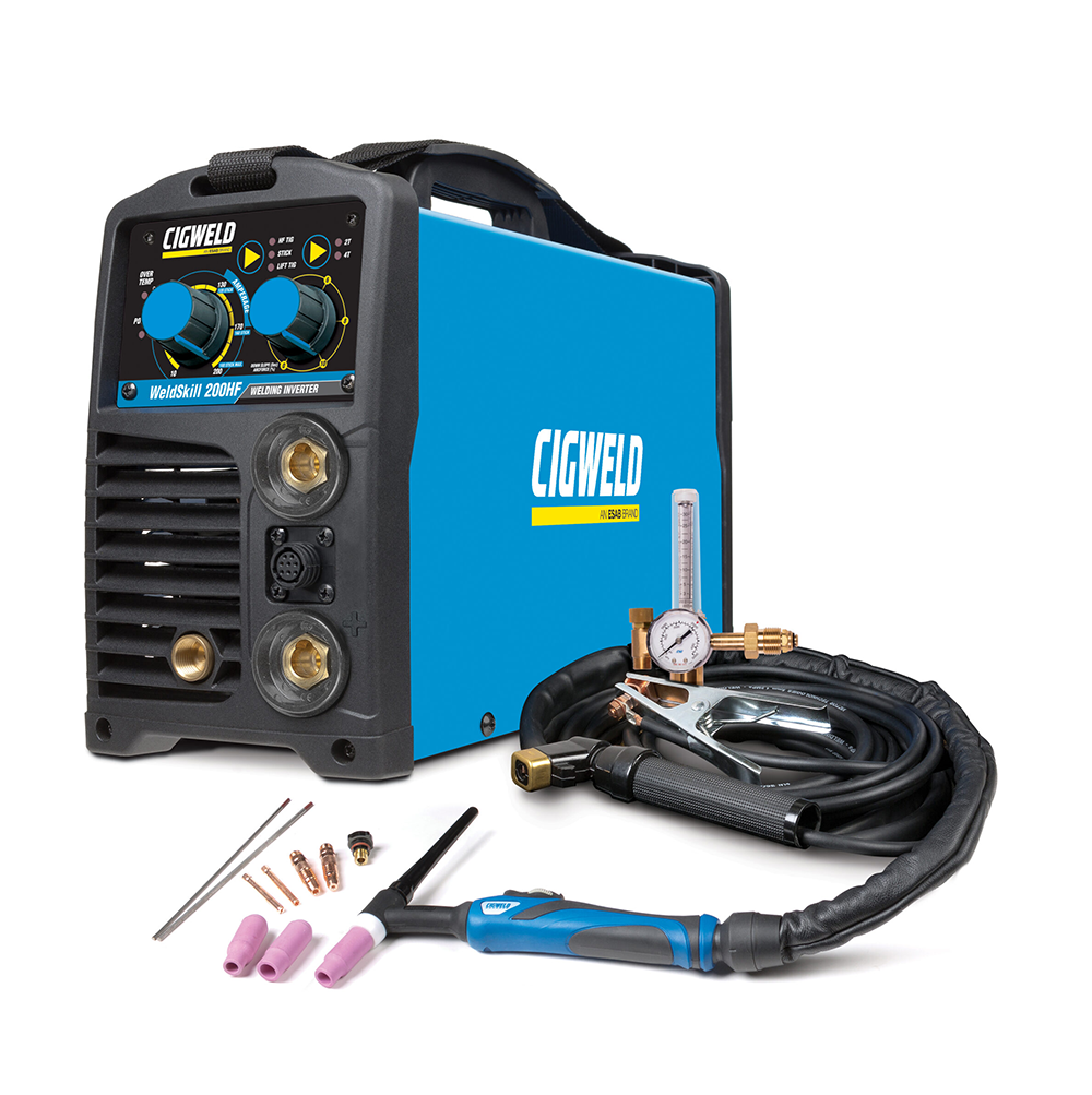 Cigweld WeldSkill 200HF TIG with High Frequency start DC-only for steel & stainless - 240V 15A W1008200