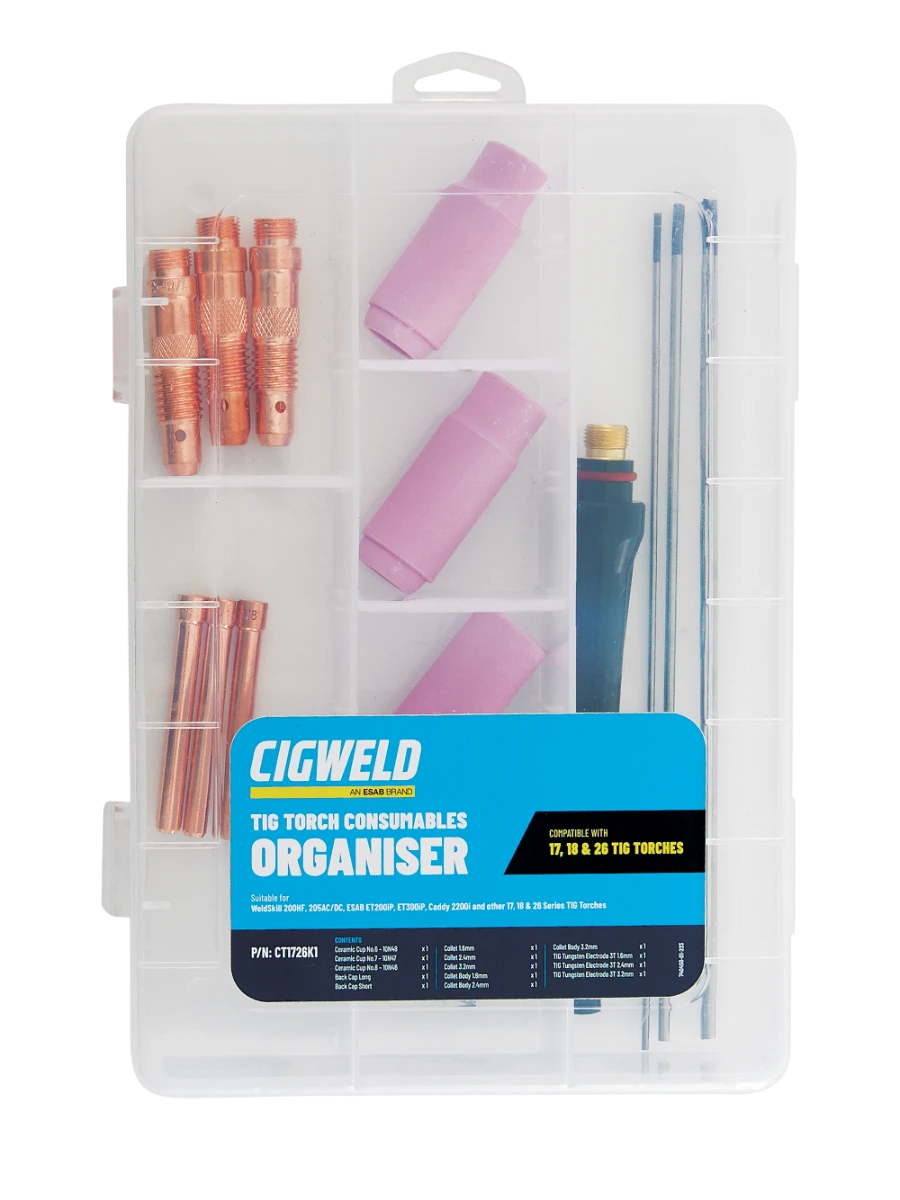Cigweld TIG Starter Kit 1 17/18/26 1.6mm, 2.4mm, 3.2mm CT1726K1