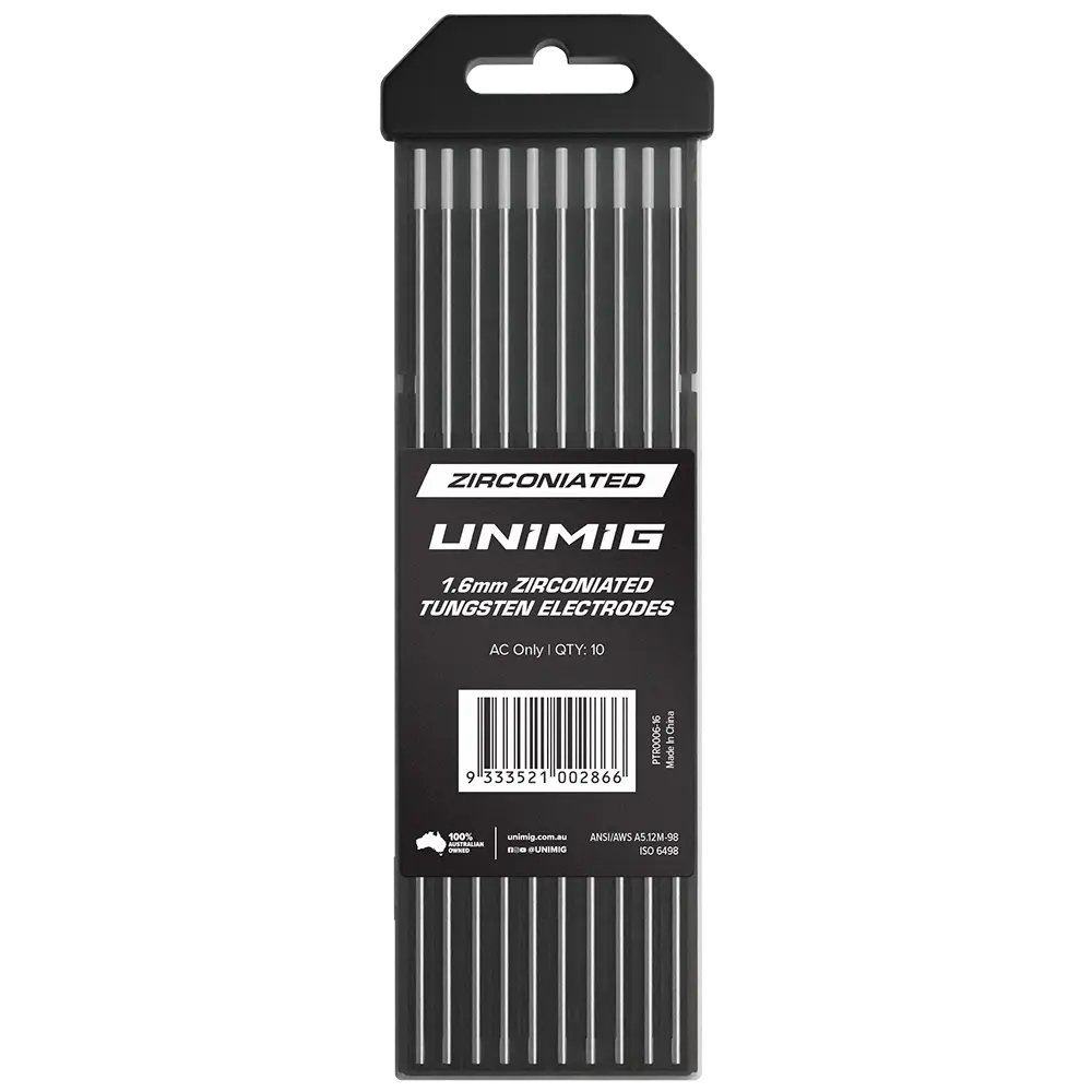 UNIMIG Zirconiated Tig Tungsten Electrodes White - 1.6MM