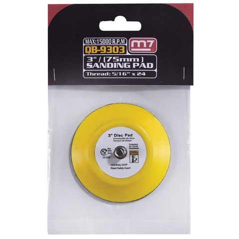 M7 BACKING PAD IN HANG PACK, 75MM DIAMETER WITH 5/16"-24 MALE THREAD TO SUIT QP-113 /QP-123 / QP-213 / QP-223