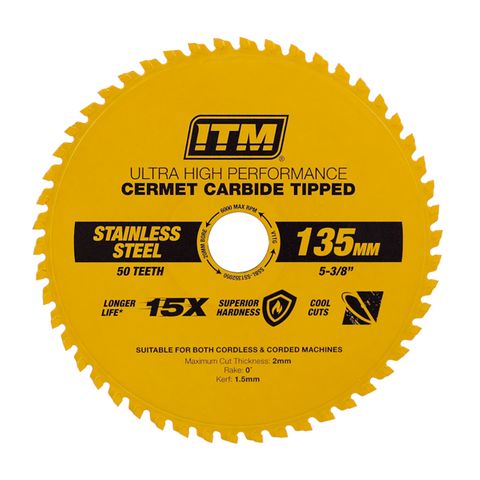 ITM STAINLESS STEEL METAL CUTTING BLADE, CERMET CARBIDE TIPPED