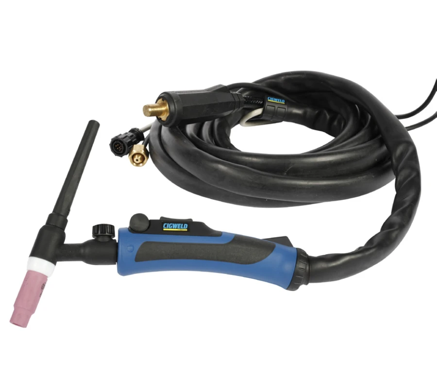 Cigweld TIG Torch 17V, 4m lead - Gas Valve - Remote Control - Trigger - Dinse 50mm W4013800