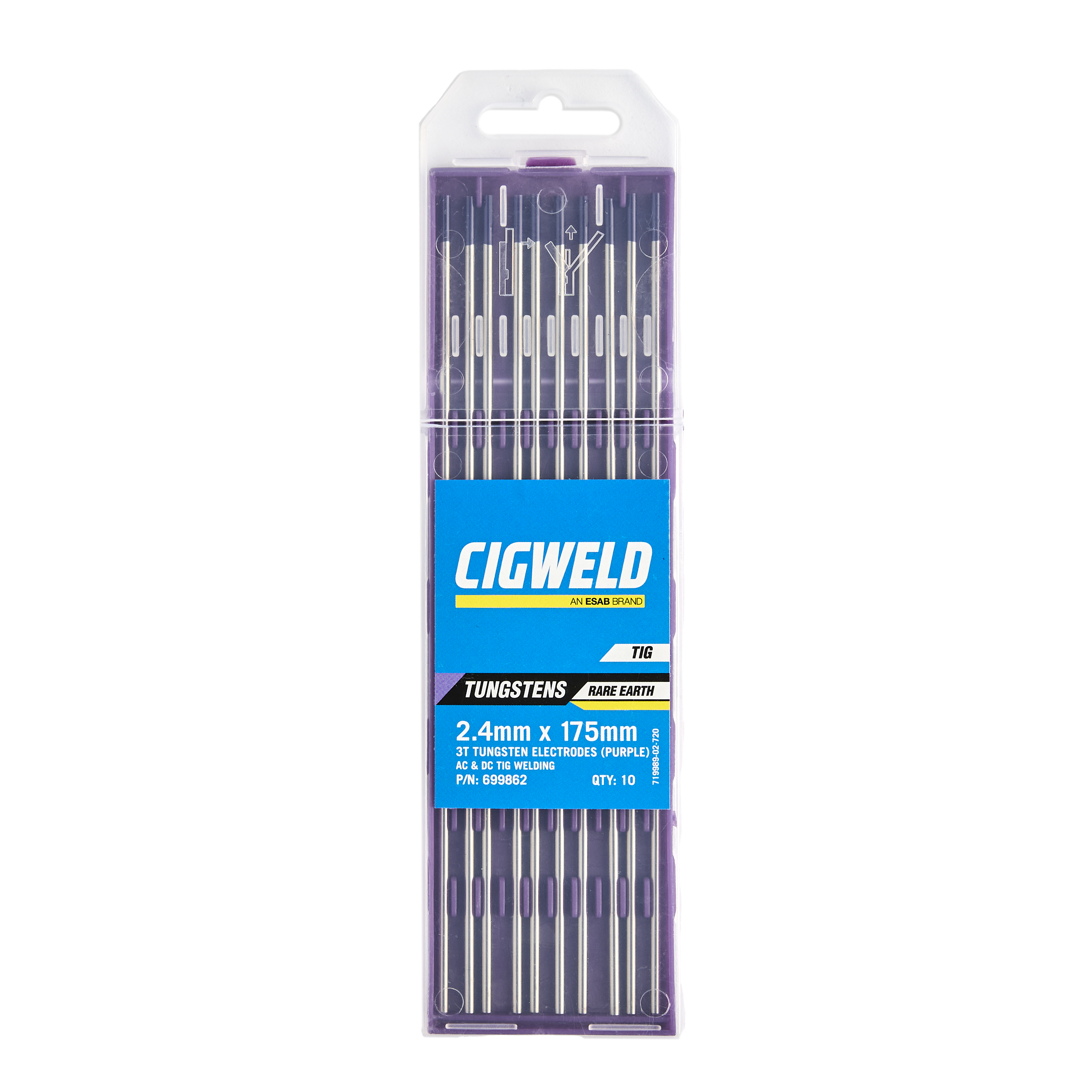 Cigweld 3% Rare Earth Tungsten - 10pcs/pack - 1.6mm 699861