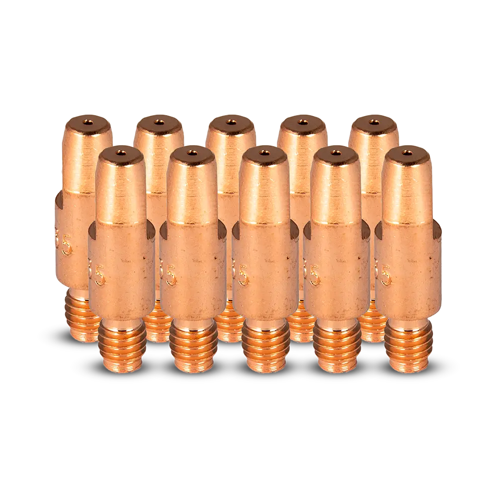 UNIMIG M6 Steel Contact Tips Binzel Style 10 Pack - 0.8MM