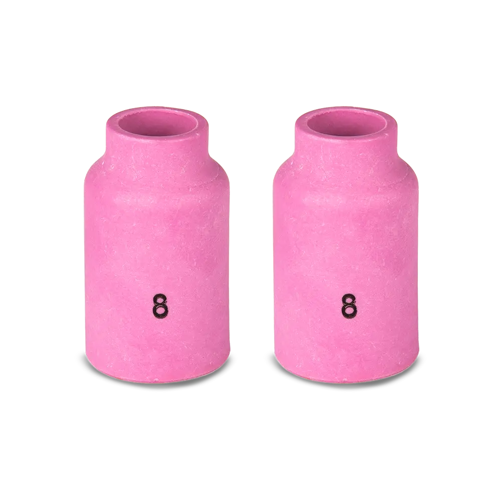 UNIMIG Gas Lens Ceramic Cup Suits 17/18/26 Size 8 2-Pack P54N14