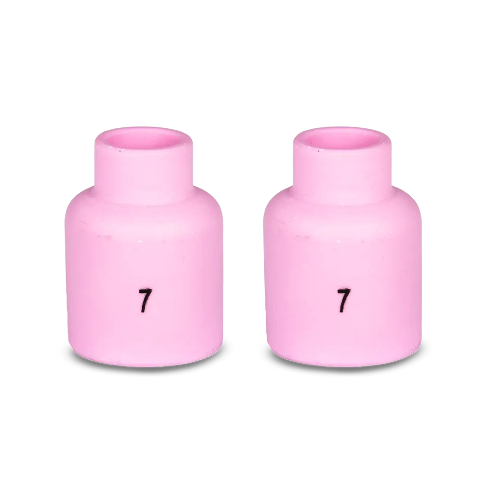 UNIMIG Gas Lens Ceramic Tig Cup Short Suits 17/18/26 Size 7 2-Pack P54N15SW