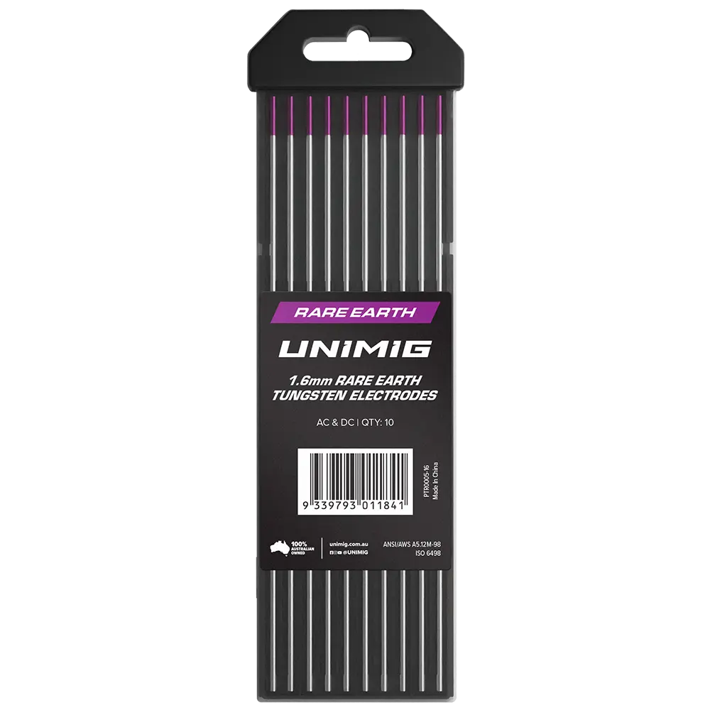 UNIMIG Rare Earth Tig Tungsten Electrodes Purple - 1.6MM