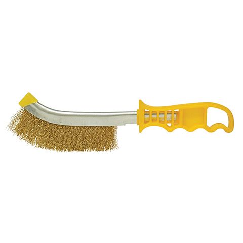ITM HAND BRUSH SCRATCH, PLASTIC HANDLE, BRASS WIRE