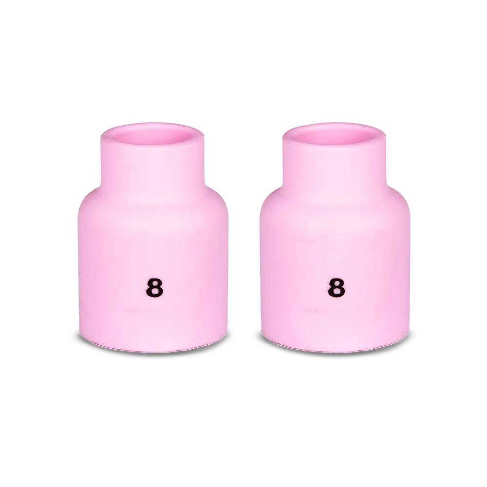 UNIMIG Gas Lens Ceramic Tig Cup Short Suits 17/18/26 Size 8 2-Pack P54N14SW