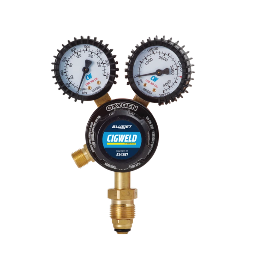 Cigweld BlueJet Oxygen Vertical Inlet Regulator 1000kPA 210222