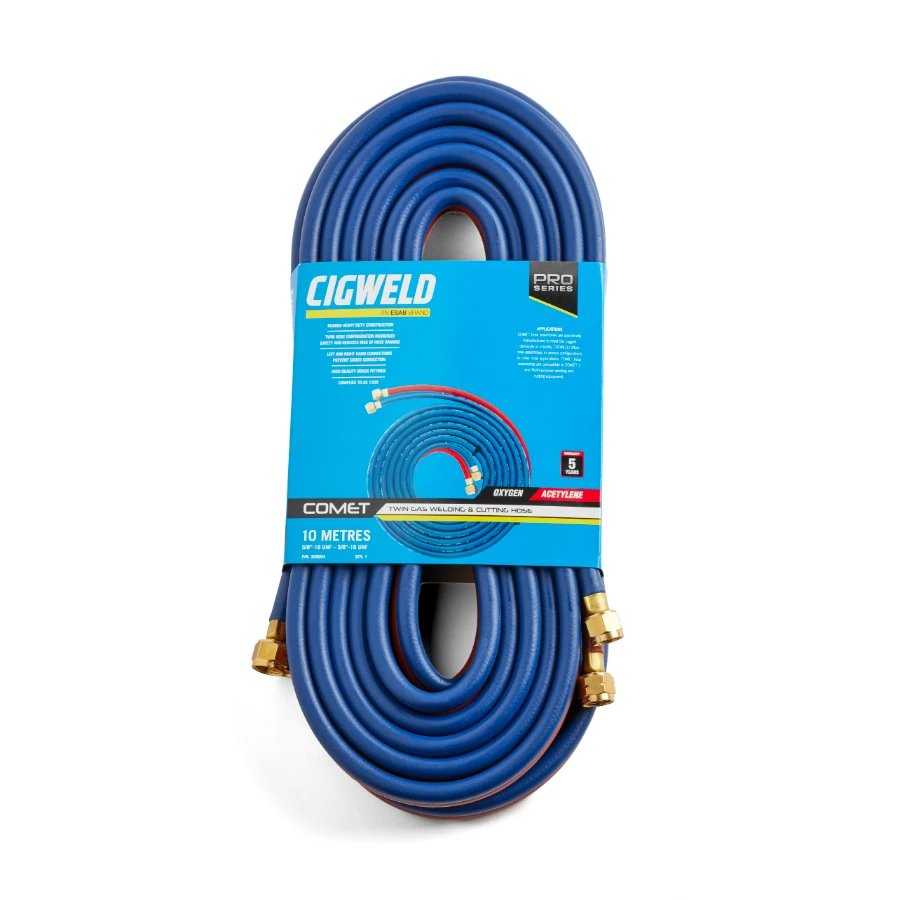 Cigweld COMET Fitted Twin Hose, Oxygen/Acetylene, 10m 308694