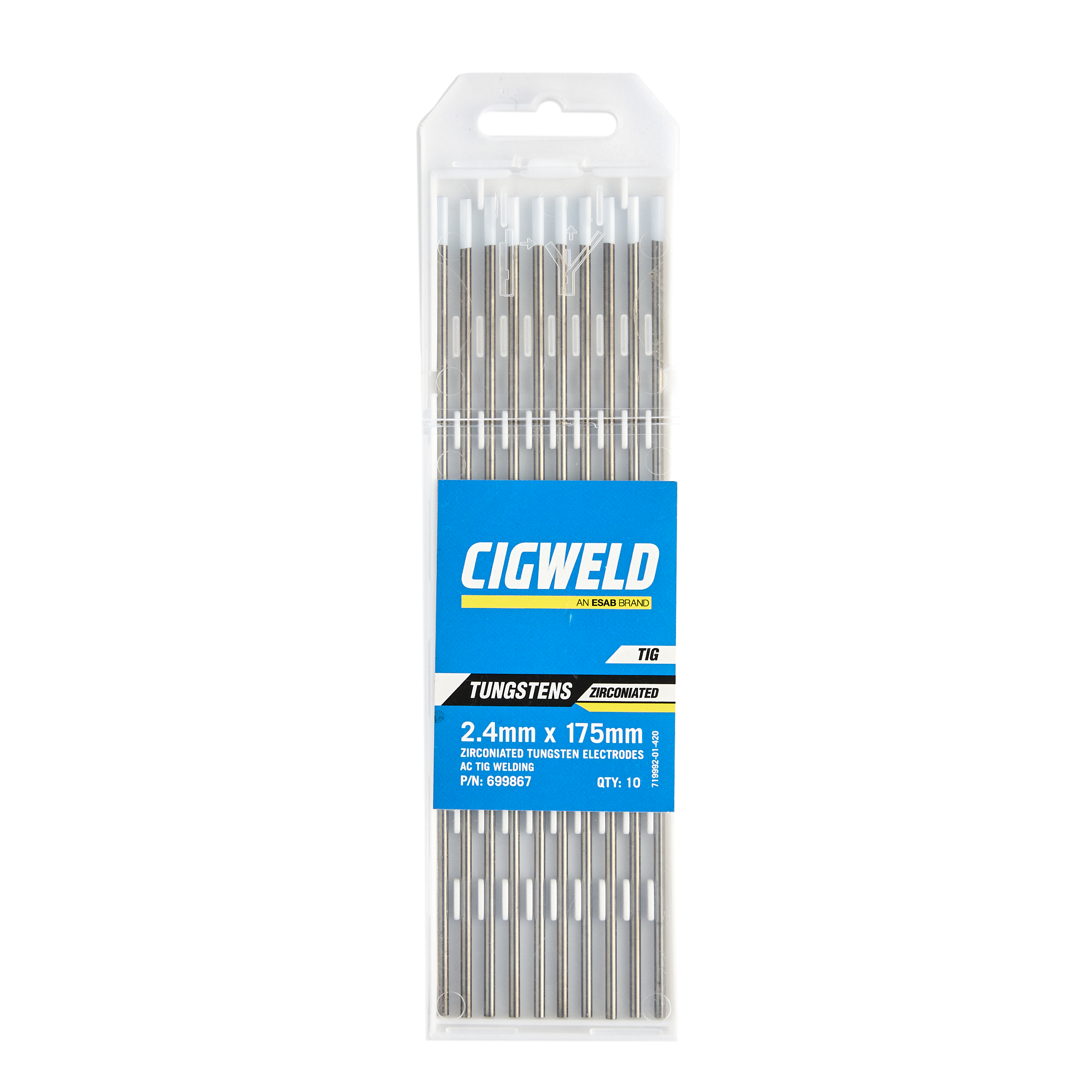 Cigweld 0.8% Zirconiated Tungsten - 10pcs/pack - 2.4mm 699867