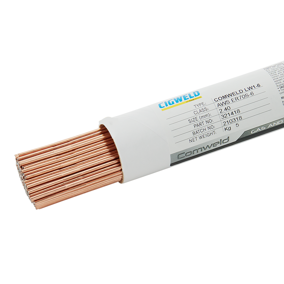 Cigweld Comweld LW1-6 Mild Steel Tig Rods - 2.4mm