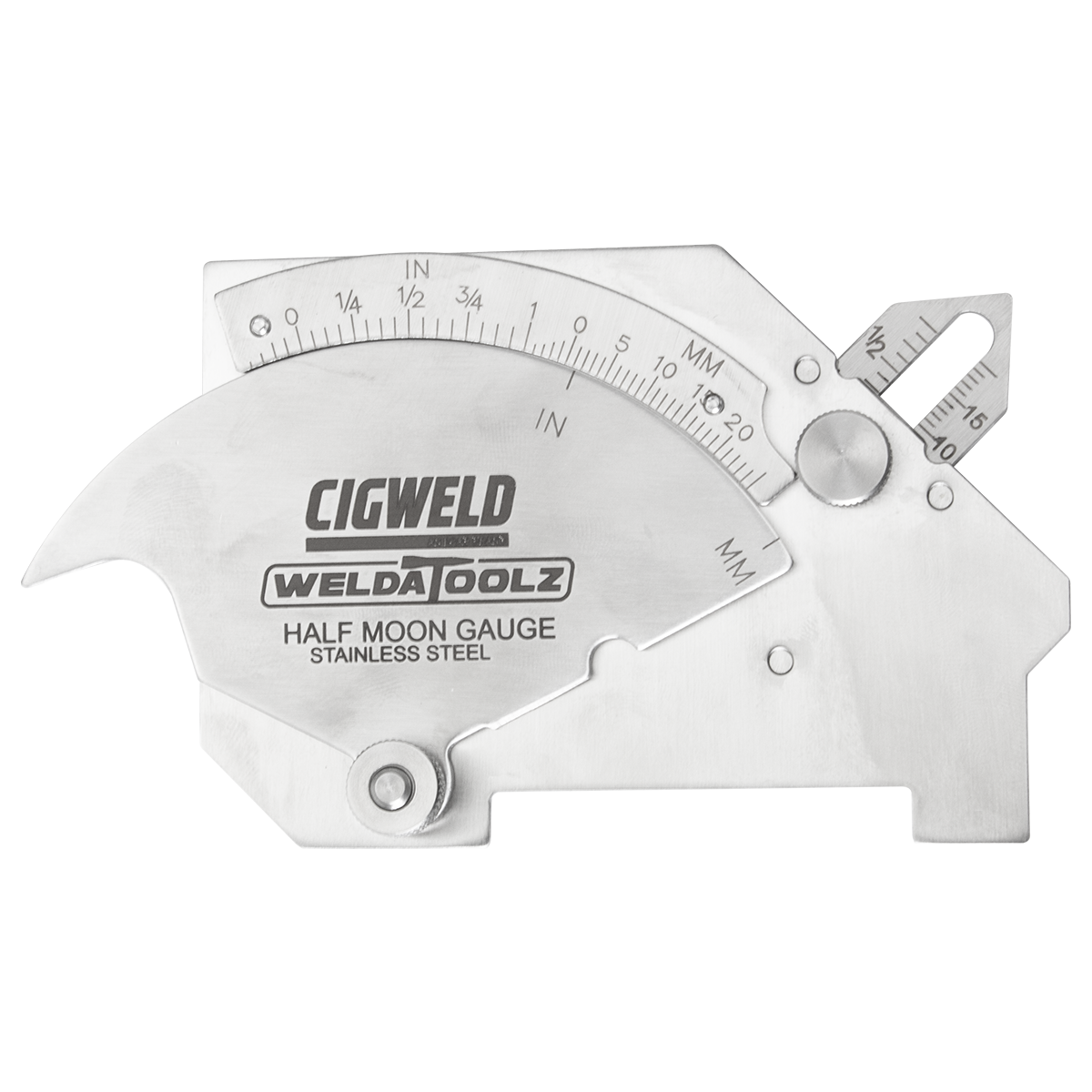 Cigweld Half Moon Stainless Steel Welding Gauge (Cam Style) CWGAUGE4