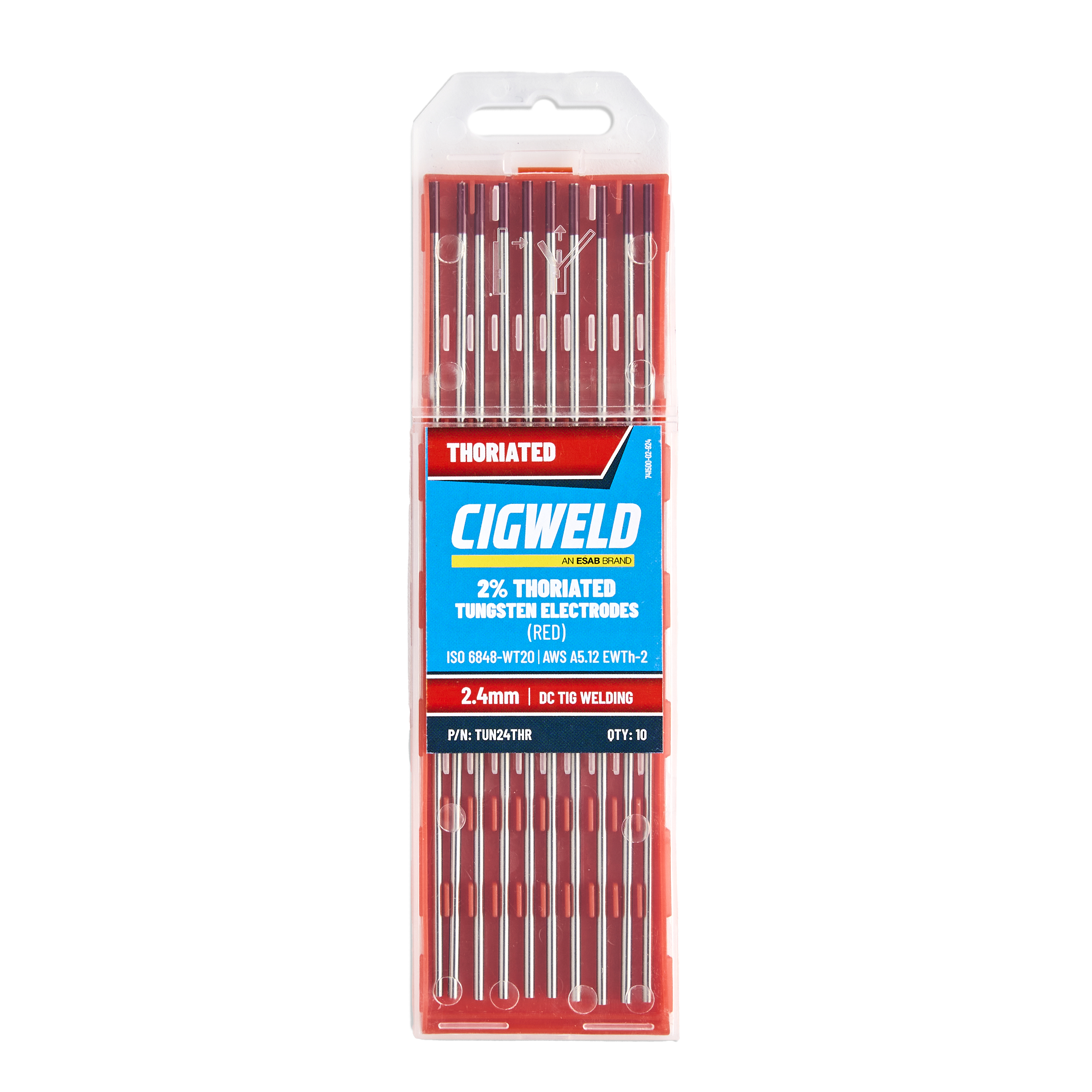 Cigweld 2% Thoriated Tungsten - 10pcs/pack