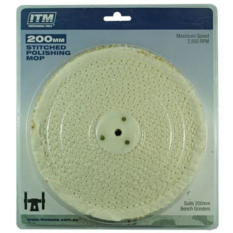 ITM POLISHING MOP STITCHED, 50 FOLD, 200 X 25MM