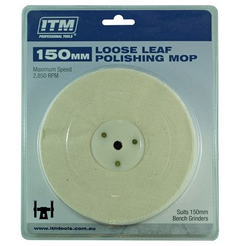 ITM POLISHING MOP LOOSE LEAF, 50 FOLD, 150 X 25MM