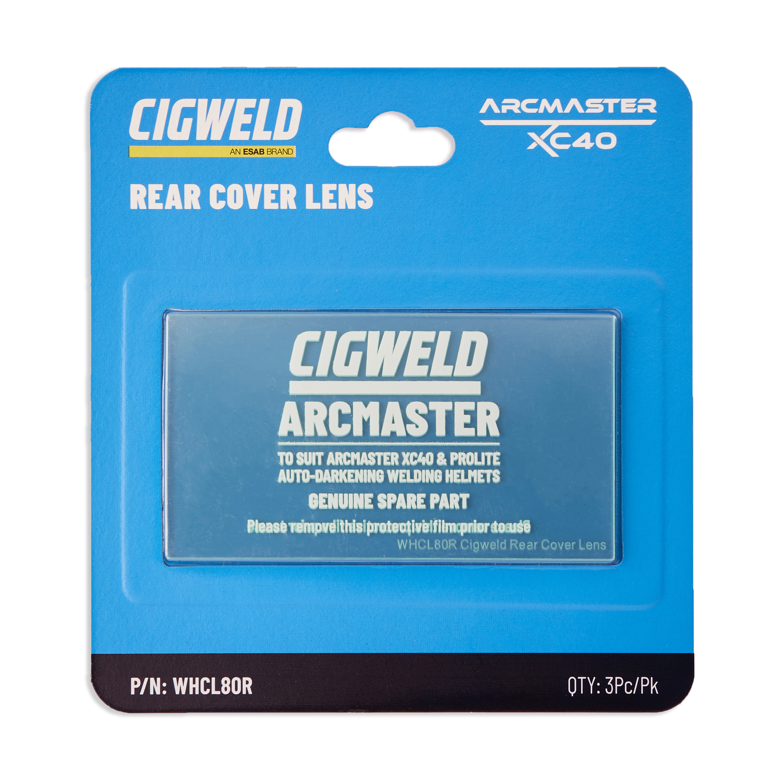 Cigweld Arcmaster XC40 Rear Cover Lens 3Pc/Pk WHCL80R